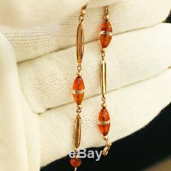 Fine, Art Deco, 9ct, 9k, 375 Rose Gold Carnelian & rock crystal bracelet, C1935