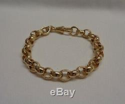 Fine Patterned Solid Belcher Bracelet 9ct Yellow Gold 8 inch 21.8 grams