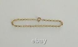 Fine Quality Ladies 7 Vintage Solid 9ct Yellow Gold Fancy Link Bracelet Chain