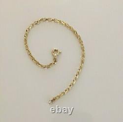 Fine Quality Ladies 7 Vintage Solid 9ct Yellow Gold Fancy Link Bracelet Chain