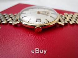 Fine c1971 Solid 9ct Gold OMEGA Gents Bracelet Wrist Watch With Papers