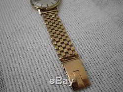 Fine c1971 Solid 9ct Gold OMEGA Gents Bracelet Wrist Watch With Papers