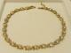 Fully Hallmarked 9ct Gold &clear Cz Kiss Link Design Tennis Bracelet 7.5 Long