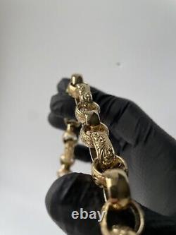GENTS 9ct Gold on 925 Silver GYPSY BOX LINK Bracelet 9.'' SPECIAL DELIVERY