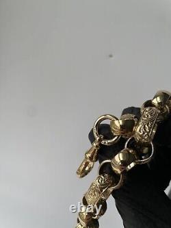 GENTS 9ct Gold on 925 Silver GYPSY BOX LINK Bracelet 9.'' SPECIAL DELIVERY