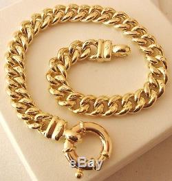 GENUINE 9K 9ct SOLID Gold CURB Bracelet with BOLT RING CLASP 21 cm