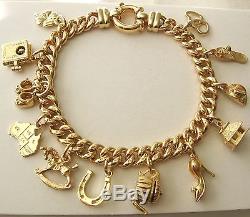 GENUINE 9K 9ct SOLID Gold CURB Bracelet with BOLT RING CLASP 21 cm