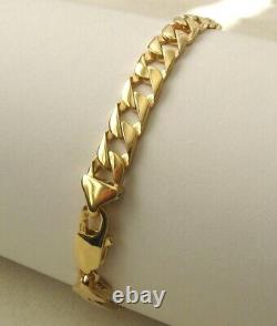 GENUINE 9K 9ct SOLID Gold FLAT CURB Bracelet with PARROT CLASP 21.5 cm