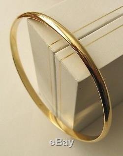 GENUINE SOLID 9K 9ct YELLOW GOLD 4 mm WIDE 70 mm INSIDE DIAMETER ROUND BANGLE