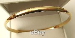 GENUINE SOLID 9K 9ct YELLOW GOLD 4 mm WIDE 70 mm INSIDE DIAMETER ROUND BANGLE