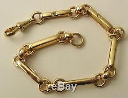 GENUINE SOLID 9K 9ct YELLOW GOLD ALBERT BRACELET with SWIVEL CLASP