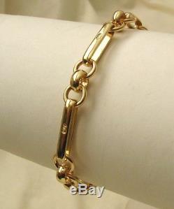 GENUINE SOLID 9K 9ct YELLOW GOLD ALBERT BRACELET with SWIVEL CLASP
