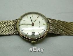 Gents 1960's Solid 9ct Gold Centuar Date Bracelet Watch