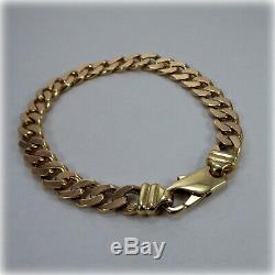 Gents 9ct Gold Flat Curb Link 8.5 Bracelet