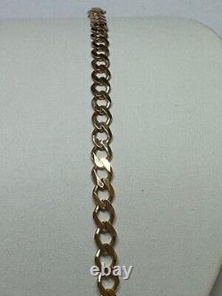 Gents 9ct yellow solid gold 8 1/2 classic curb link bracelet. 3.8. Hallmarked