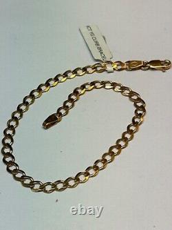 Gents 9ct yellow solid gold 8 1/2 classic curb link bracelet. 3.8. Hallmarked