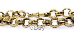Gents Mens Solid 9ct 9carat Yellow Gold Patterned 9 Belcher Bracelet FREE P&P
