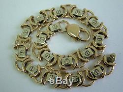 Gents Solid 9ct Yellow And White Gold Fancy Linked Bracelet-9 Inches-1 Ounce