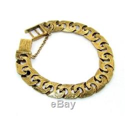 Gents/mens, 9ct/9carat yellow gold cast heavy curb link bracelet