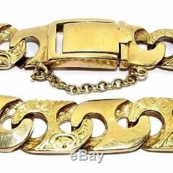Gents/mens, 9ct/9carat yellow gold cast heavy curb link bracelet
