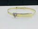 Genuine 9ct Gold Baby Cz Heart Expanding Bangle Free Engraving