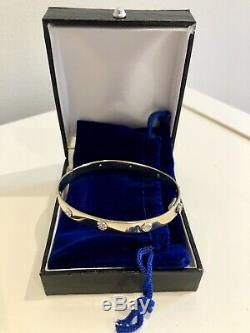 Genuine 9ct Gold Cartier inspired Love Bangle Bracelet with 4 Diamonds. 20.30g