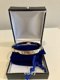 Genuine 9ct Gold Cartier inspired Love Bangle Bracelet with 4 Diamonds. 20.30g