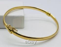 Genuine 9ct Yellow Gold 3mm Oval Hinged Bangle Brand New 72mm Diameter 3.2gr