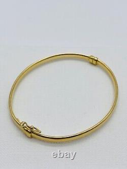 Genuine 9ct Yellow Gold 3mm Oval Hinged Bangle Brand New 72mm Diameter 3.2gr