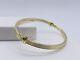 Genuine 9ct Yellow Gold 5mm Fancy Oval Hinged Bangle -375 Hallmarked- Brand New