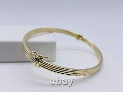 Genuine 9ct Yellow Gold 5MM Fancy Oval Hinged Bangle -375 Hallmarked- Brand New