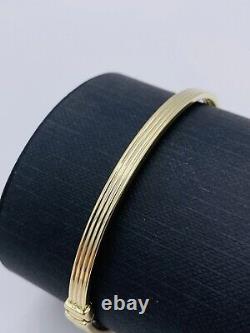 Genuine 9ct Yellow Gold 5MM Fancy Oval Hinged Bangle -375 Hallmarked- Brand New