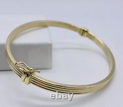 Genuine 9ct Yellow Gold 5MM Oval Fancy Hinged Bangle 375 Hallmarked Brand New