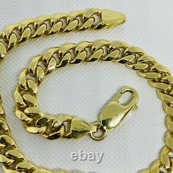 Genuine 9ct Yellow Gold 6mm Cuban Mens Bracelet 8.5 inch New