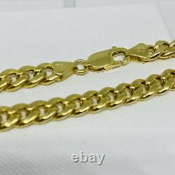 Genuine 9ct Yellow Gold 6mm Cuban Mens Bracelet 8.5 inch New