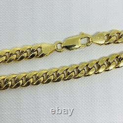 Genuine 9ct Yellow Gold 6mm Cuban Mens Bracelet 8.5 inch New