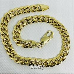 Genuine 9ct Yellow Gold 6mm Cuban Mens Bracelet 8.5 inch New