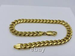 Genuine 9ct Yellow Gold 6mm Cuban Mens Bracelet 8.5 inch New