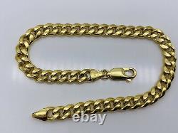 Genuine 9ct Yellow Gold 6mm Cuban Mens Bracelet 8.5 inch New