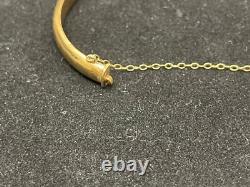 Genuine 9ct Yellow Gold 6mm Oval Hinged Bangle 60mm Diameter 8.51 Grams