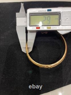 Genuine 9ct Yellow Gold 6mm Oval Hinged Bangle 60mm Diameter 8.51 Grams