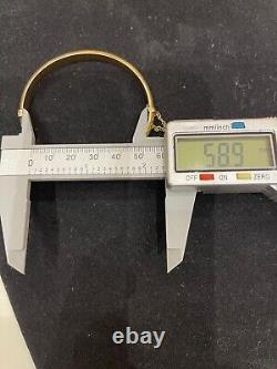 Genuine 9ct Yellow Gold 6mm Oval Hinged Bangle 60mm Diameter 8.51 Grams