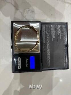Genuine 9ct Yellow Gold 6mm Oval Hinged Bangle 60mm Diameter 8.51 Grams