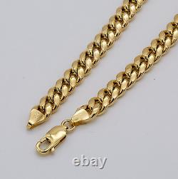 Genuine 9ct Yellow Gold 7mm Mens Miami Cuban Link Bracelet 8.5 Inch Brand New