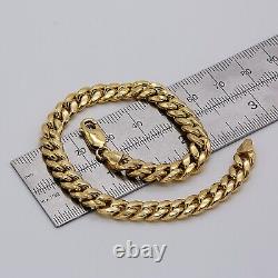 Genuine 9ct Yellow Gold 7mm Mens Miami Cuban Link Bracelet 8.5 Inch Brand New