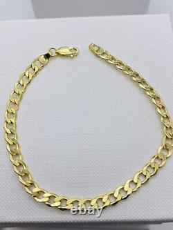 Genuine 9ct Yellow Gold Curb Link 5mm Bracelet 7.5 inch