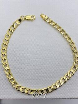 Genuine 9ct Yellow Gold Curb Link 5mm Bracelet 7.5 inch