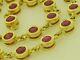 Genuine 9ct Yellow Gold Natural Ruby Bezel Set Line / Tennis Bracelet 18.5cm