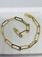 Genuine 9ct Yellow Gold Woman 4.5mm Paperclip Bracelet Bangle 7.5 Inch New