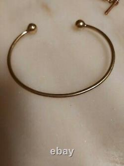 Genuine 9ct gold Torque bangle hallmarked the balls are solid not scrap